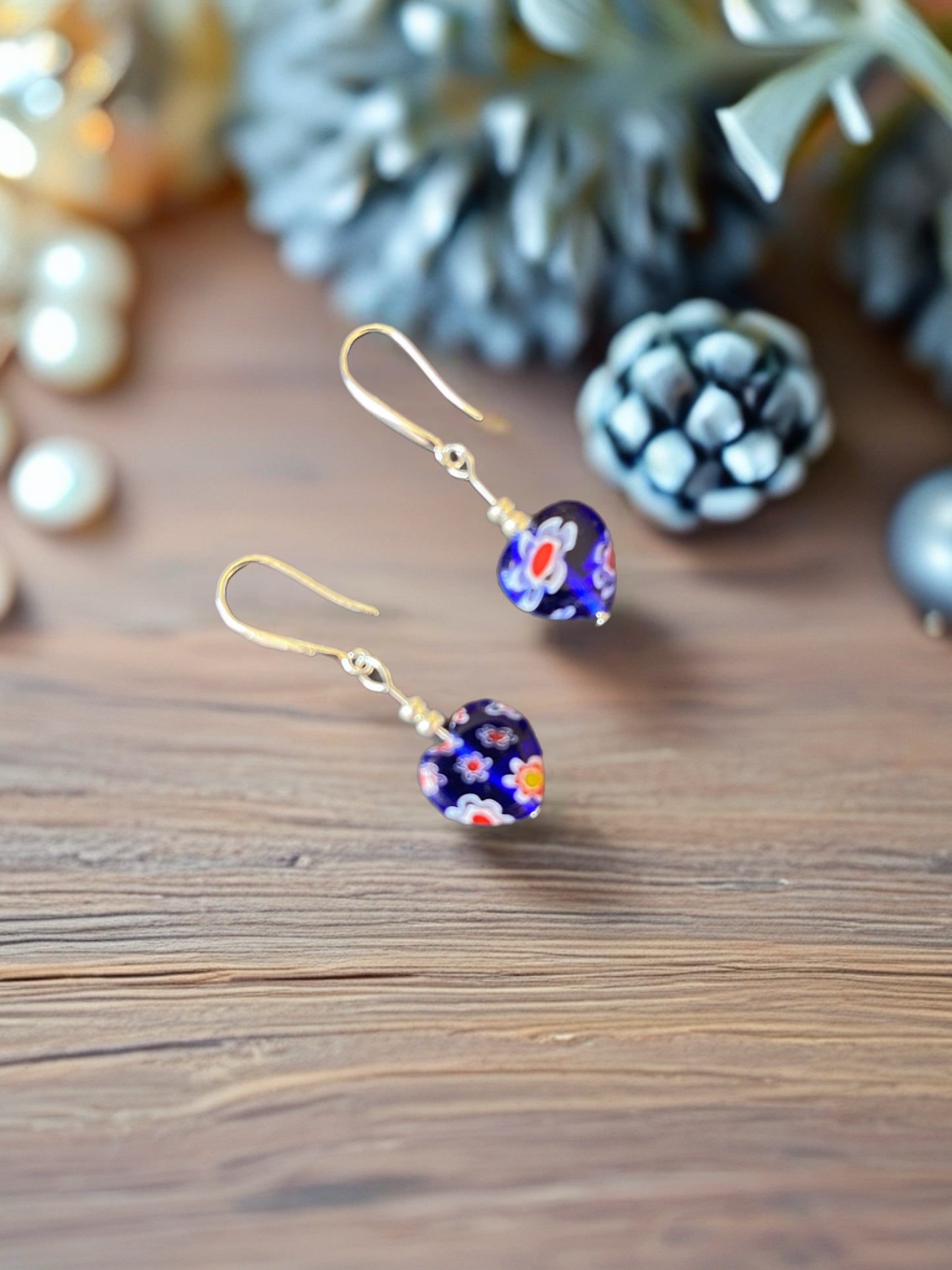 Blue Murano Silver earrings (also available in red)