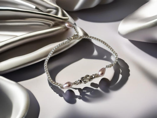 Celtic Knot and Pink Pearl Bracelet