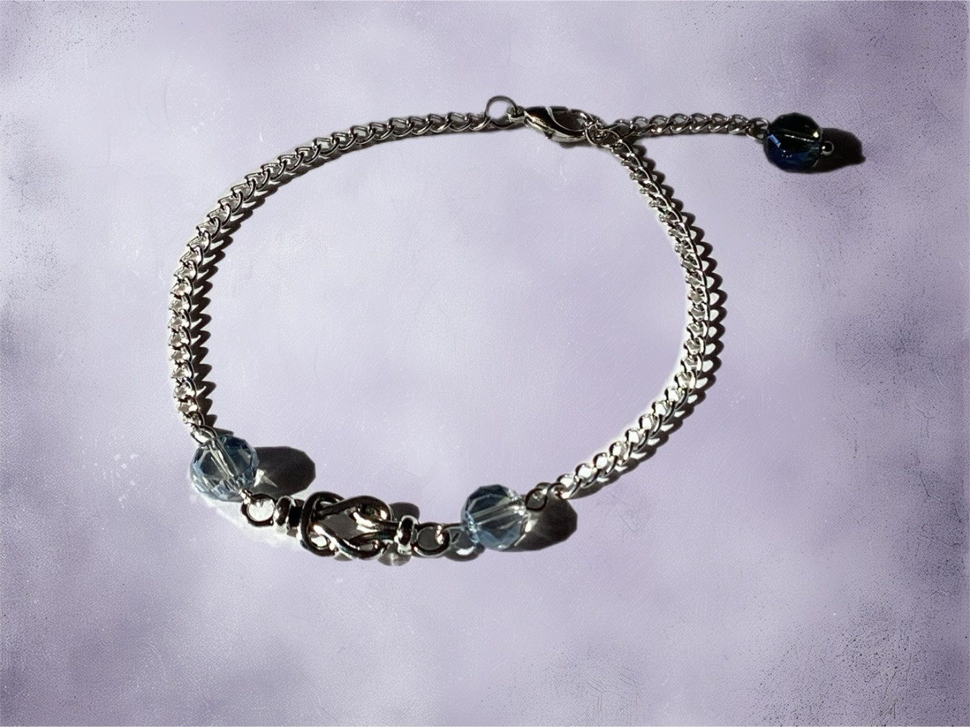 Celtic Knot with blue crystals bracelet
