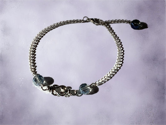 Celtic Knot with blue crystals bracelet