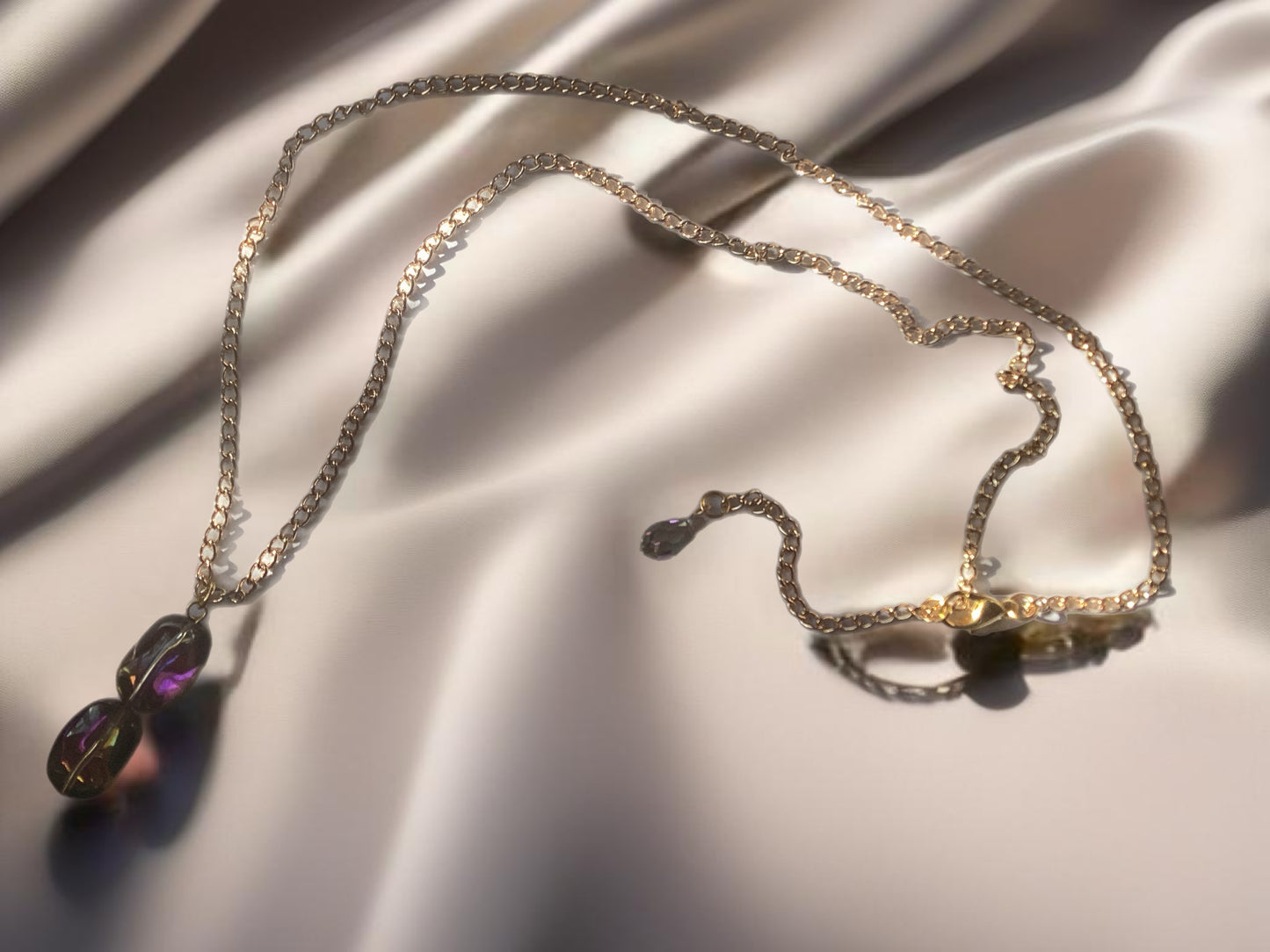 Gold with Purple Crystal necklace
