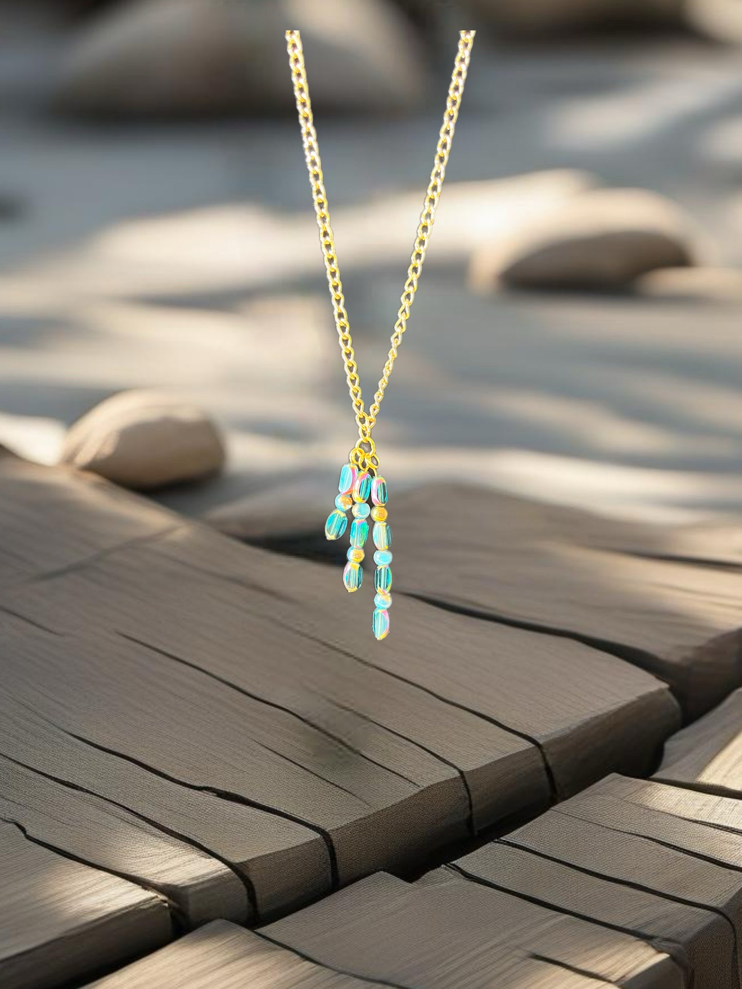 Gold and Turquoise Crystal necklace
