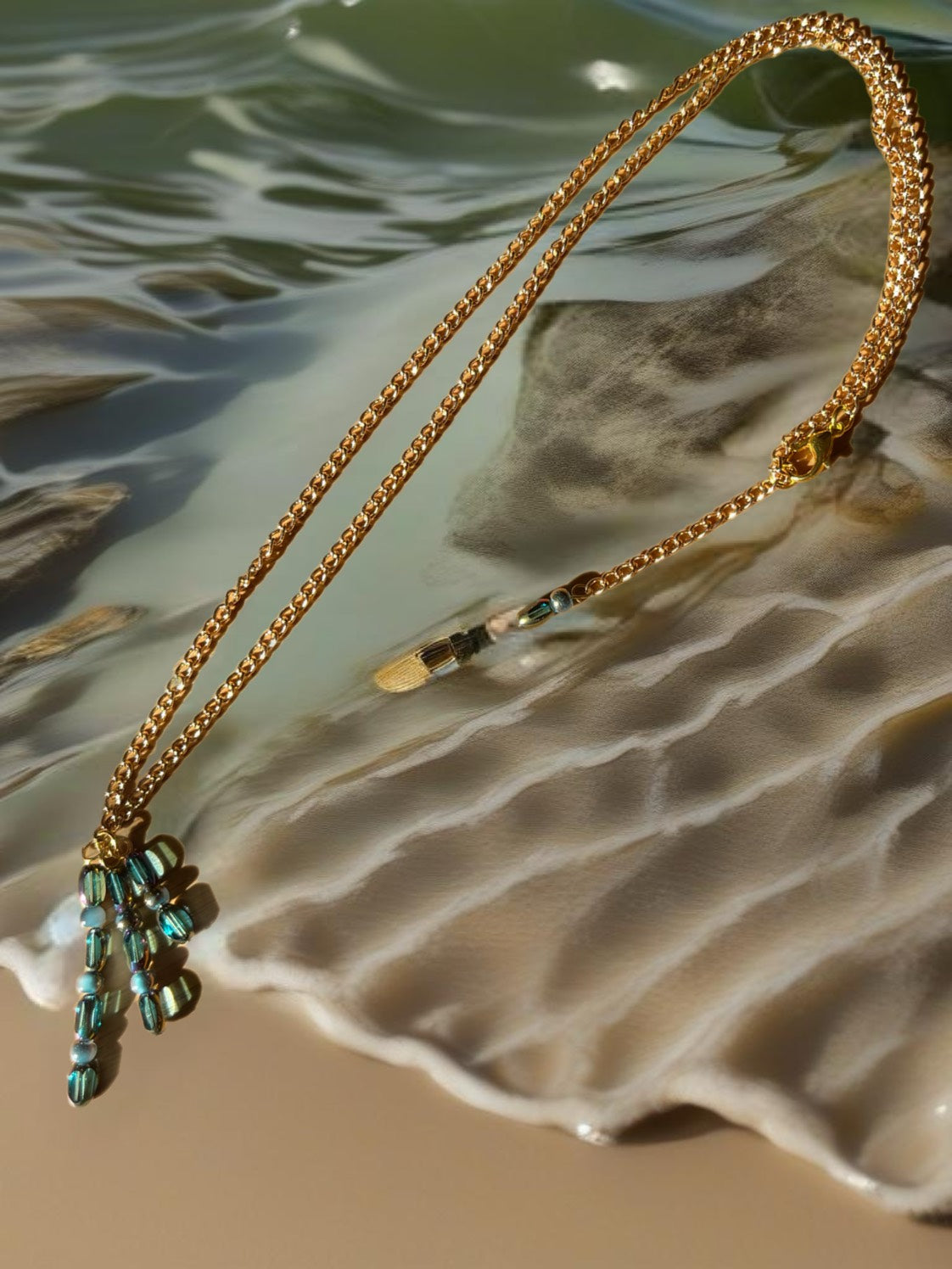 Gold and Turquoise Crystal necklace