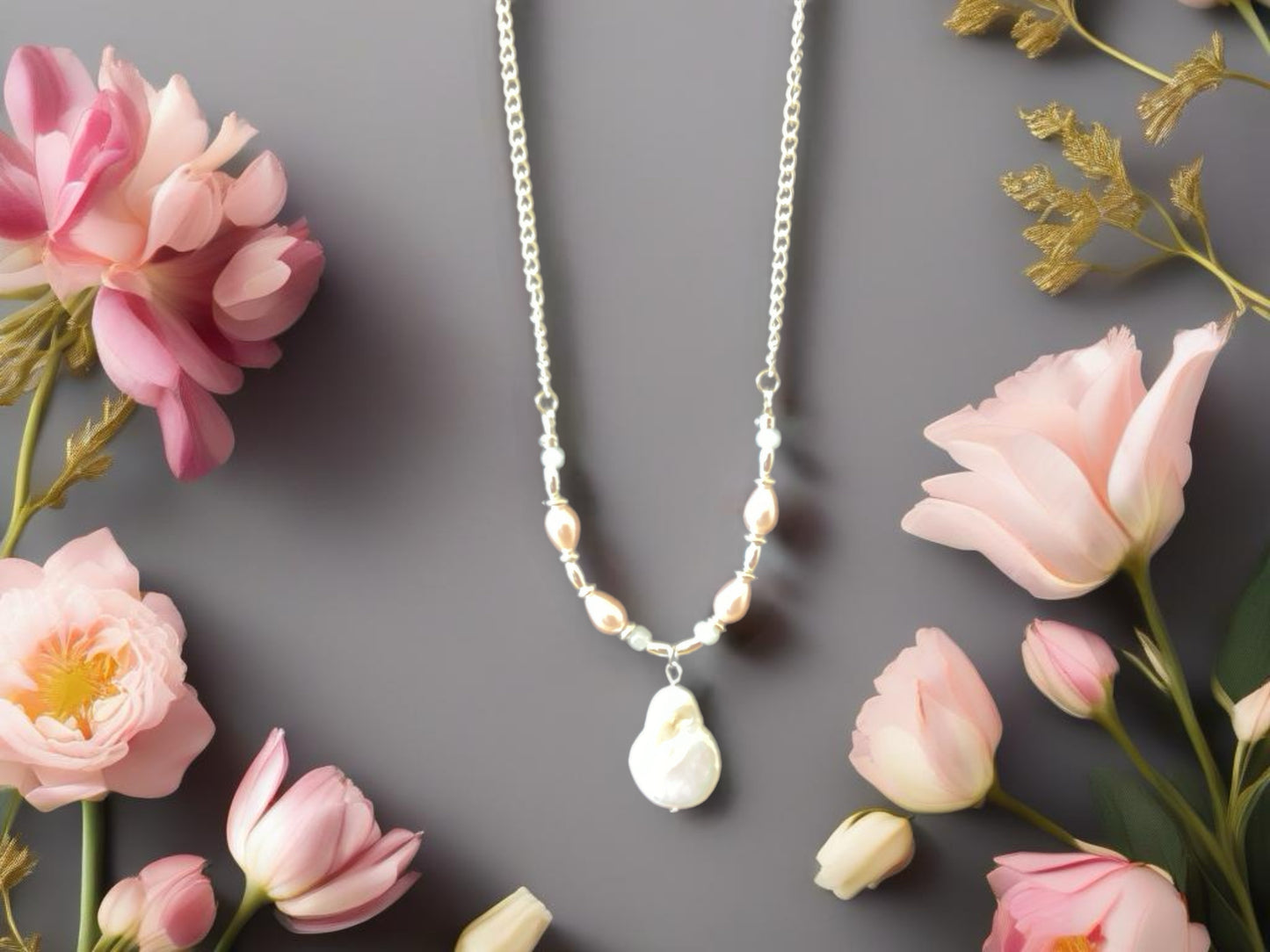 Silver and Freshwater Pearl necklace