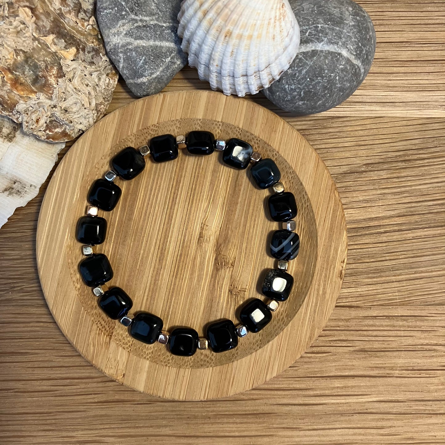 Sqaure glass bead braclet - other options available