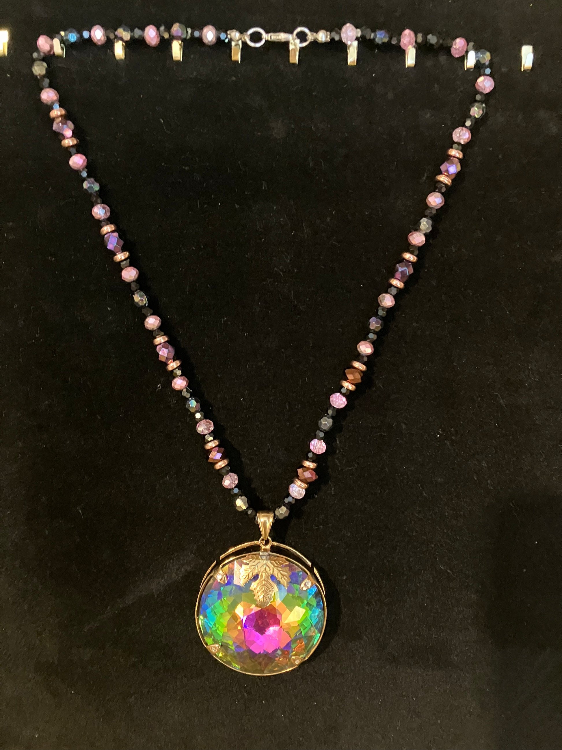 Vintage Rainbow Crystal Necklace