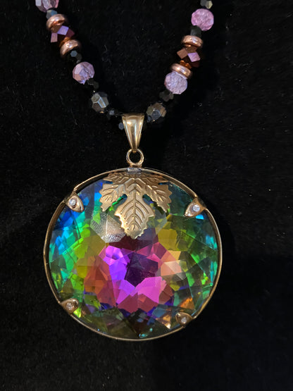 Vintage Rainbow Crystal Necklace